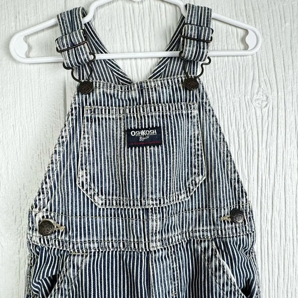 OshKosh B'Gosh Vestbak Overalls Railroad Train Conductor Overalls Size 18M